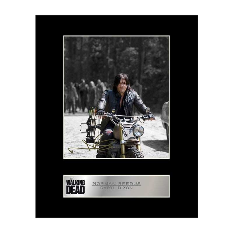 iconic pics Norman Reedus, Daryl Dixon Signed Mounted Photo Display Walking Dead - Image 1